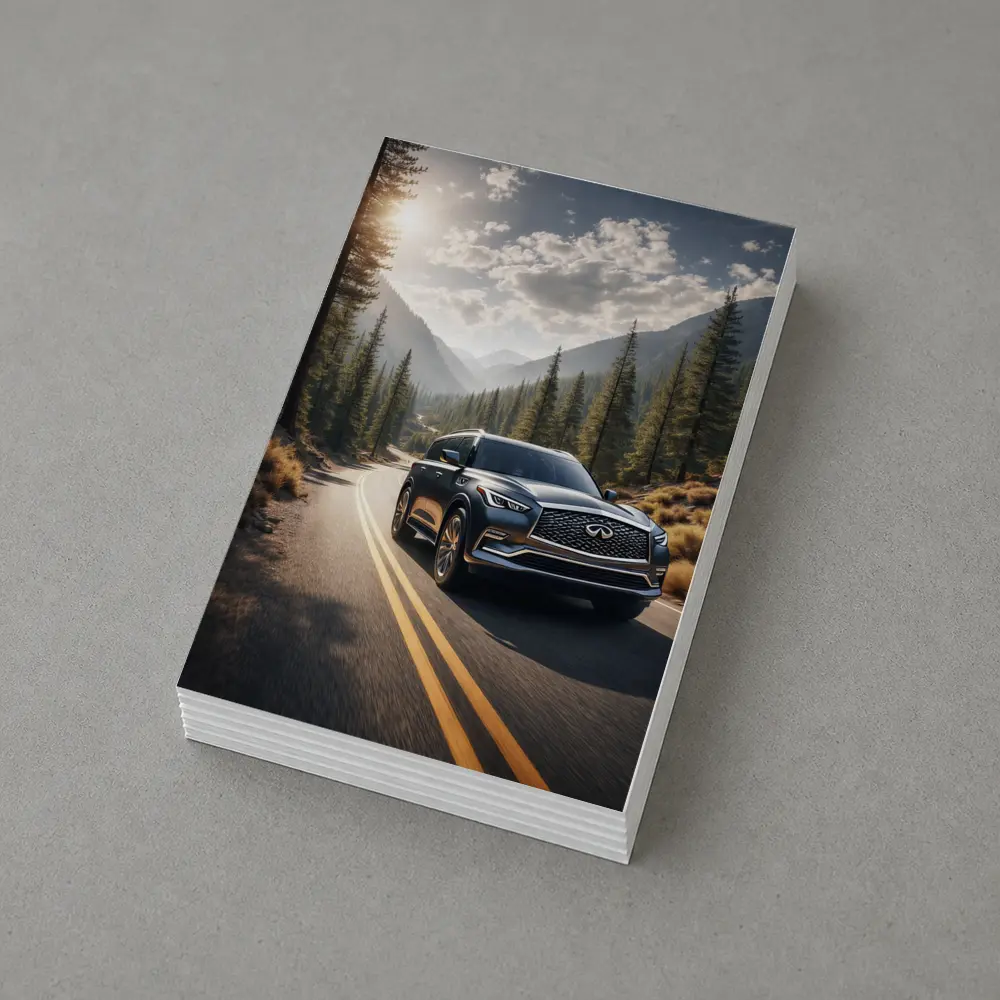 Infiniti QX80 SUV Mountain Forest Road – Postcards