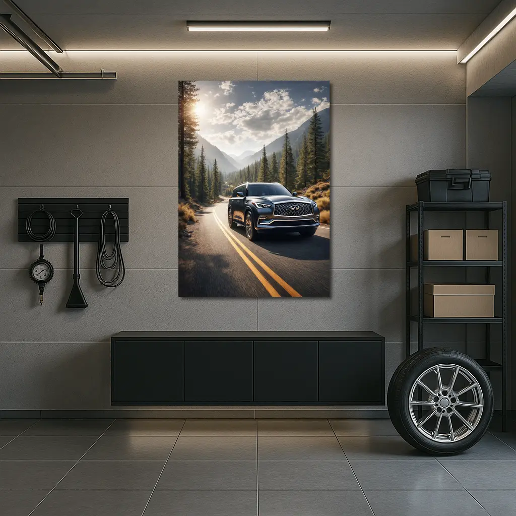Infiniti QX80 SUV Mountain Forest Road – Wall Art