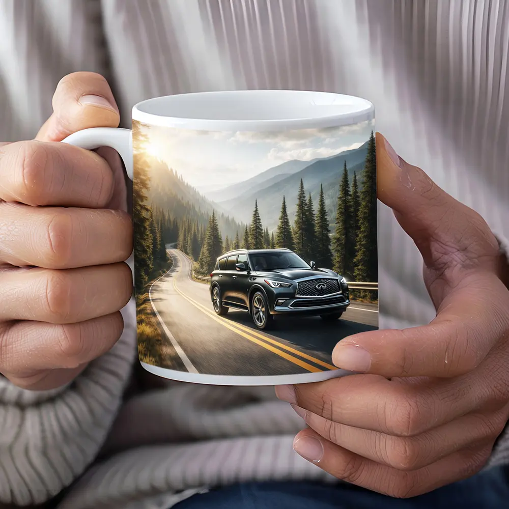 Infiniti QX80 SUV Mountain Forest Road – Mugs
