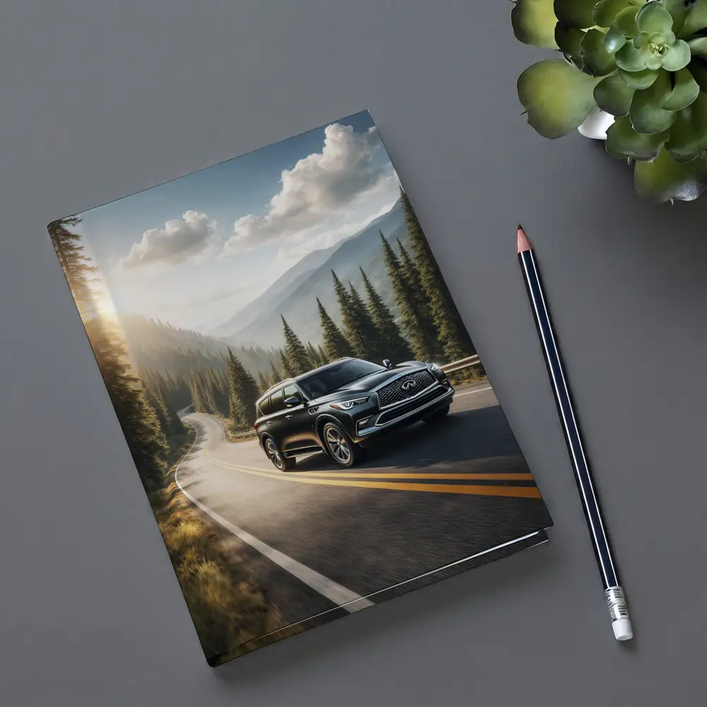 Infiniti QX80 SUV Mountain Forest Road – Notebooks