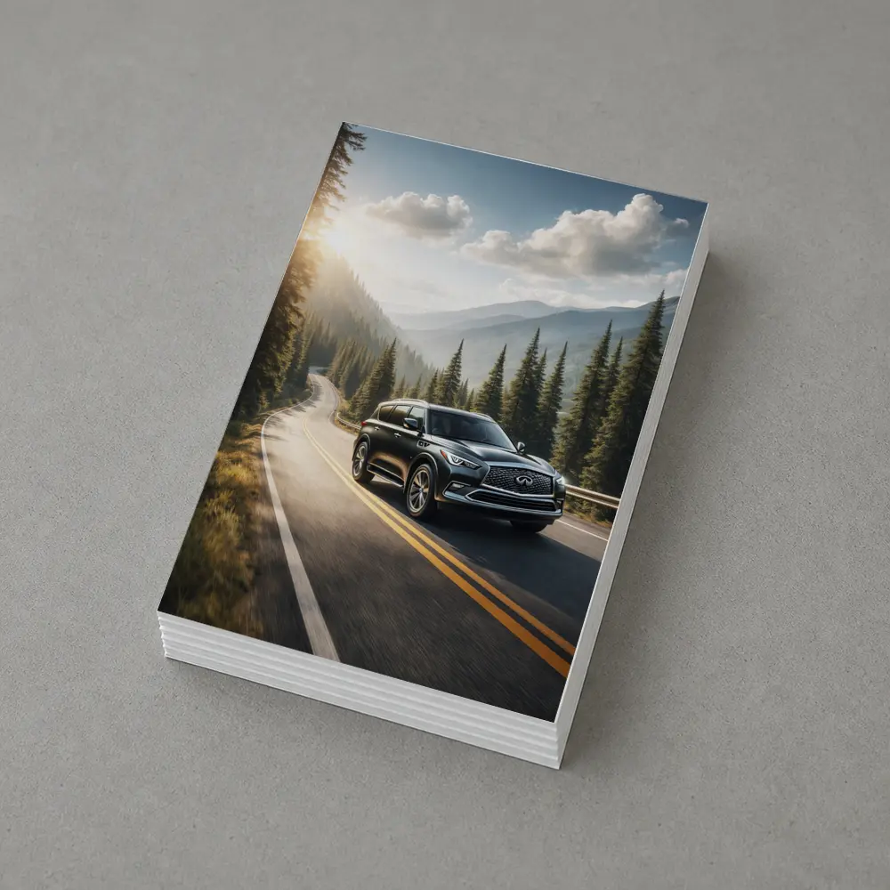 Infiniti QX80 SUV Mountain Forest Road – Postcards