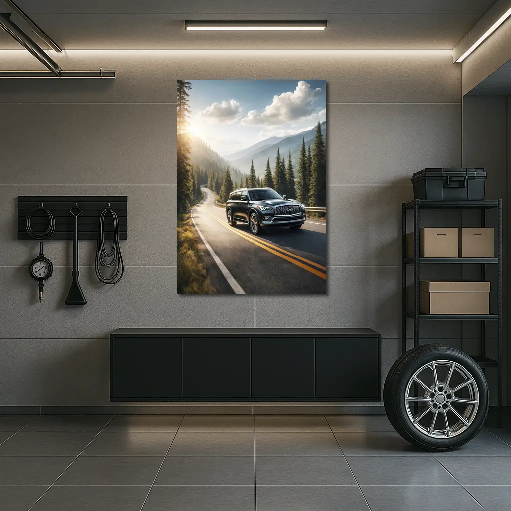 Infiniti QX80 SUV Mountain Forest Road – Wall Art