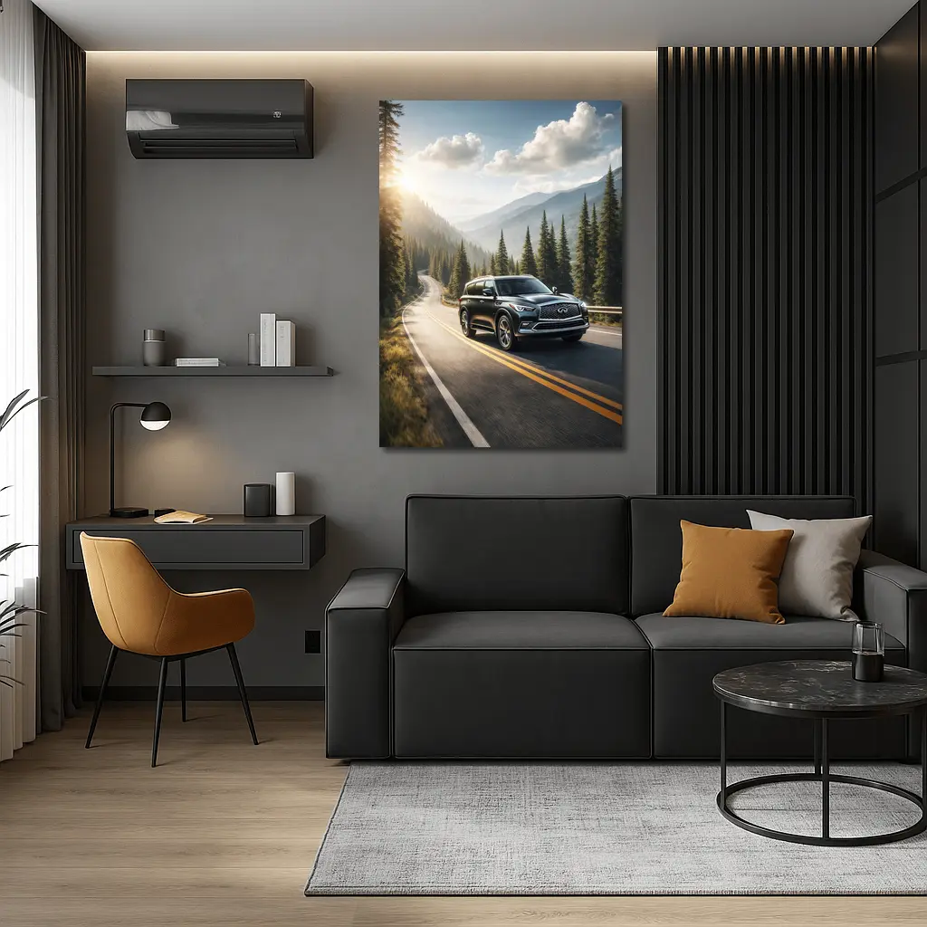 Infiniti QX80 SUV Mountain Forest Road – Wall Art