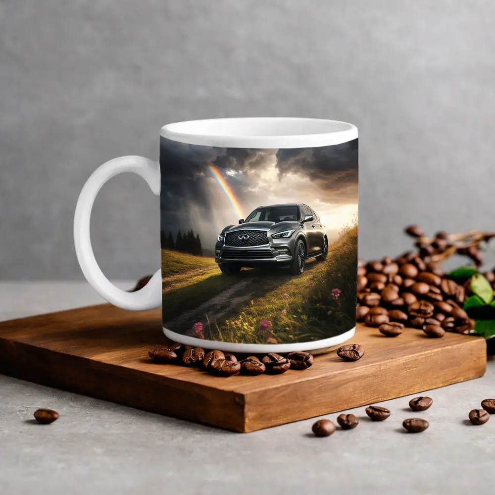 Infiniti QX80 SUV Dramatic Rainbow Meadow – Mugs
