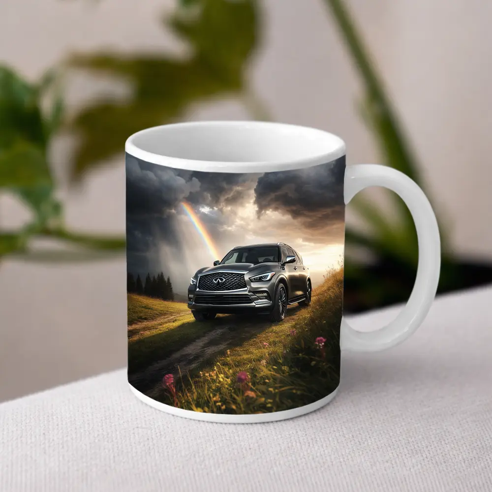 Infiniti QX80 SUV Dramatic Rainbow Meadow – Mugs
