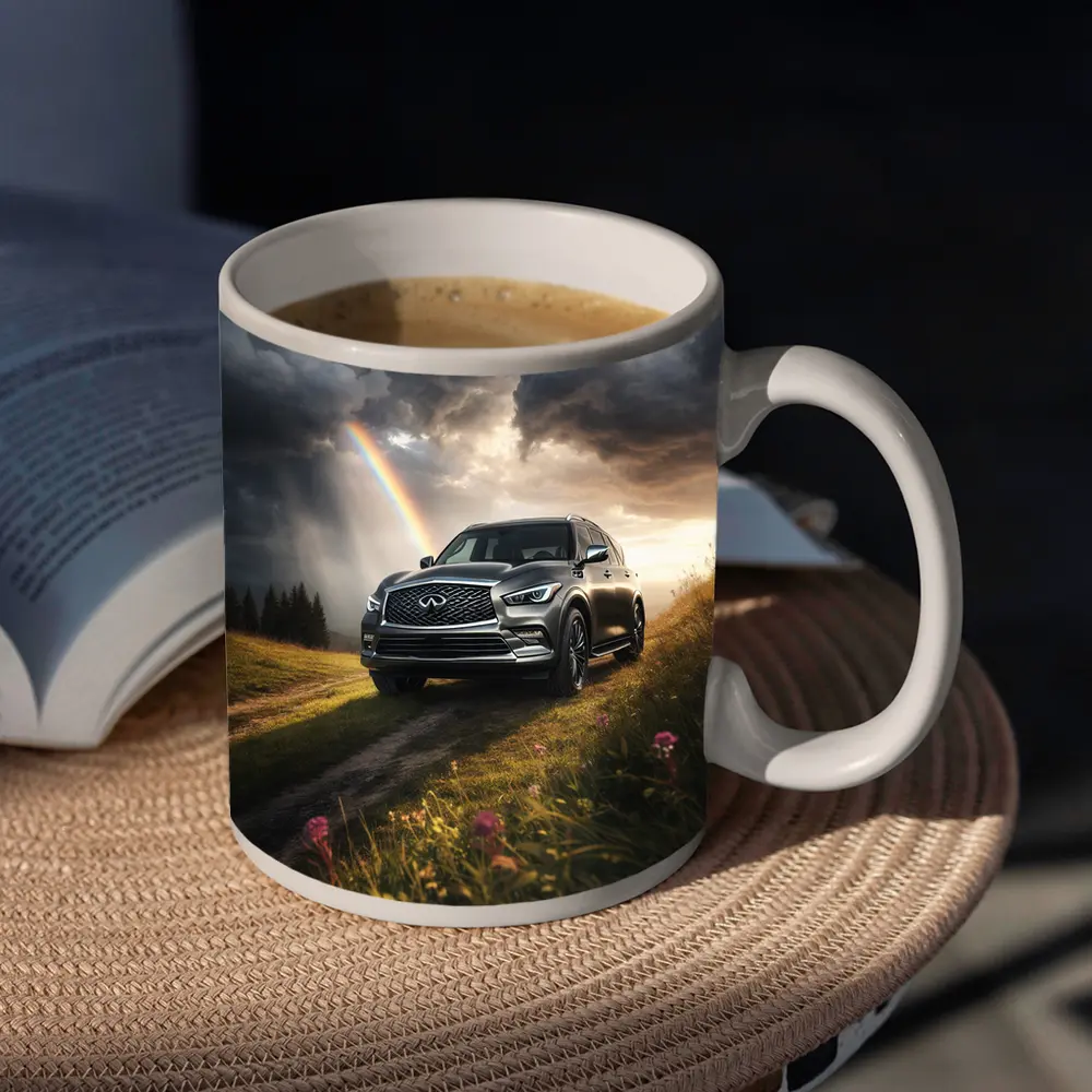 Infiniti QX80 SUV Dramatic Rainbow Meadow – Mugs