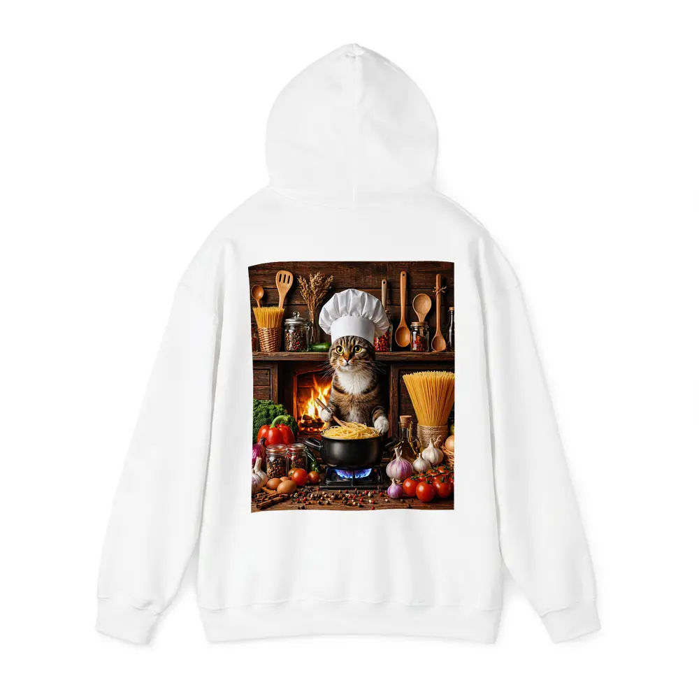 Tabby Cat Chef Cooking Pasta Kitchen – Hoodies