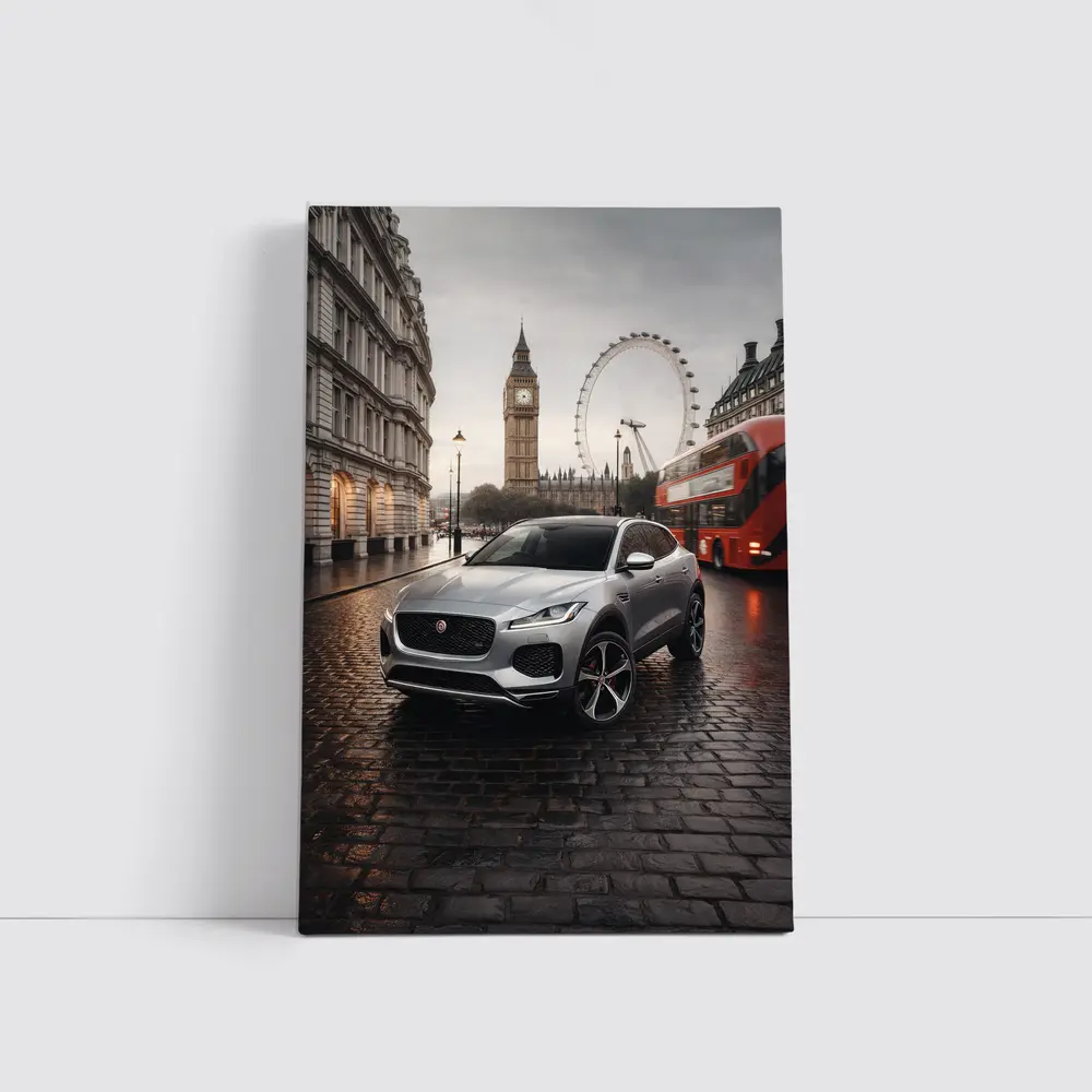 Jaguar E Pace Silver SUV London Streets – Wall Art