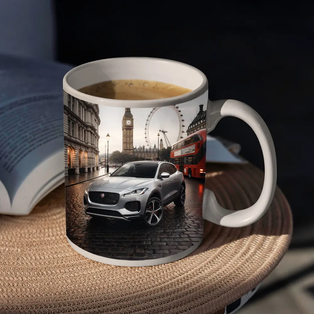 Jaguar E Pace Silver SUV London Streets – Mugs