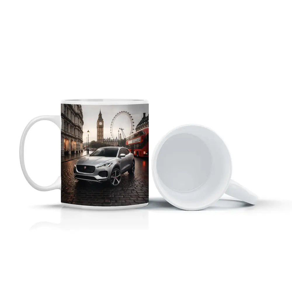 Jaguar E Pace Silver SUV London Streets – Mugs