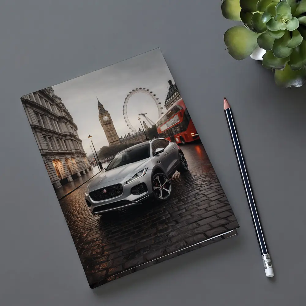 Jaguar E Pace Silver SUV London Streets – Notebooks