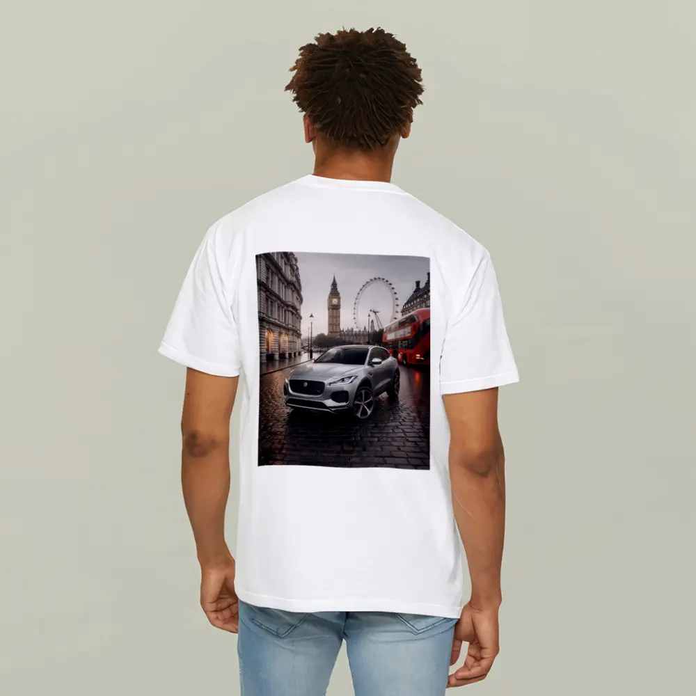 Jaguar E Pace Silver SUV London Streets – T-Shirts