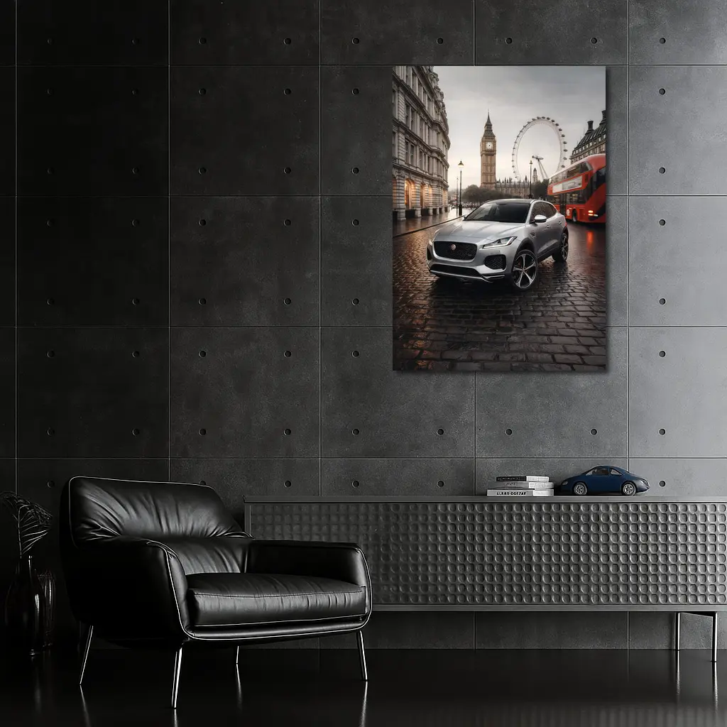 Jaguar E Pace Silver SUV London Streets – Wall Art