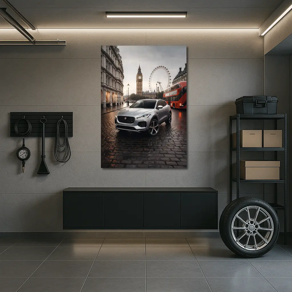 Jaguar E Pace Silver SUV London Streets – Wall Art