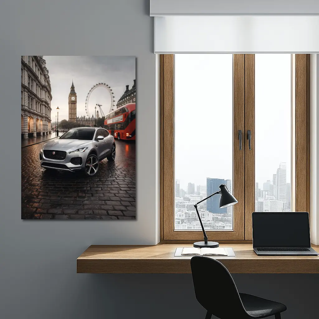 Jaguar E Pace Silver SUV London Streets – Wall Art