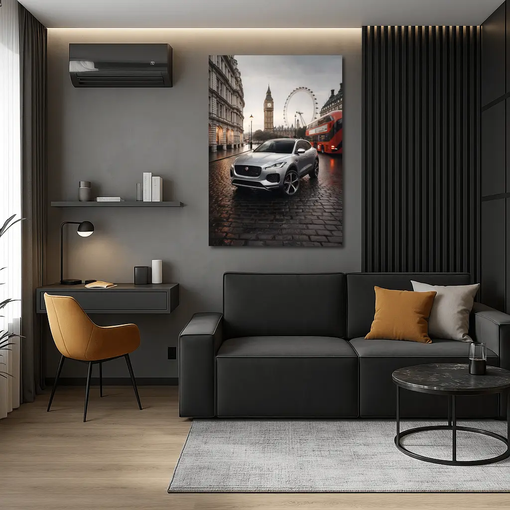 Jaguar E Pace Silver SUV London Streets – Wall Art