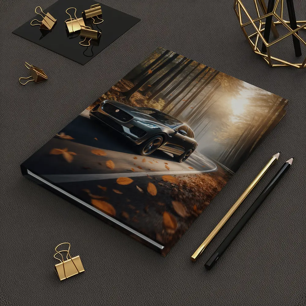 Jaguar E Pace Driving Through Autumn Forest – Notebooks