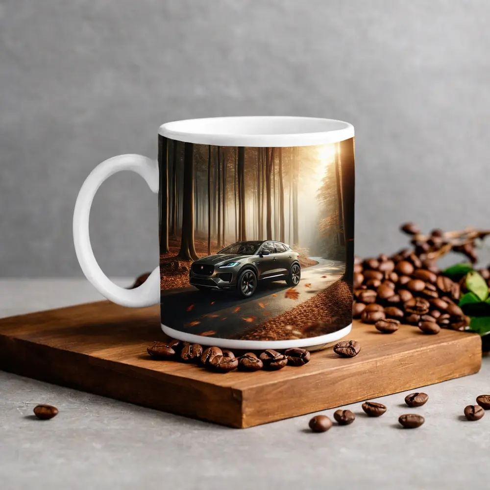 Jaguar E Pace Forest Road Autumn Drive – Mugs