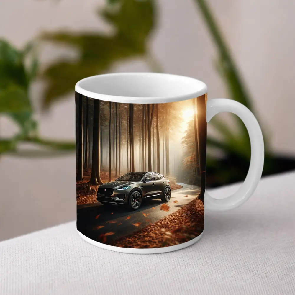 Jaguar E Pace Forest Road Autumn Drive – Mugs
