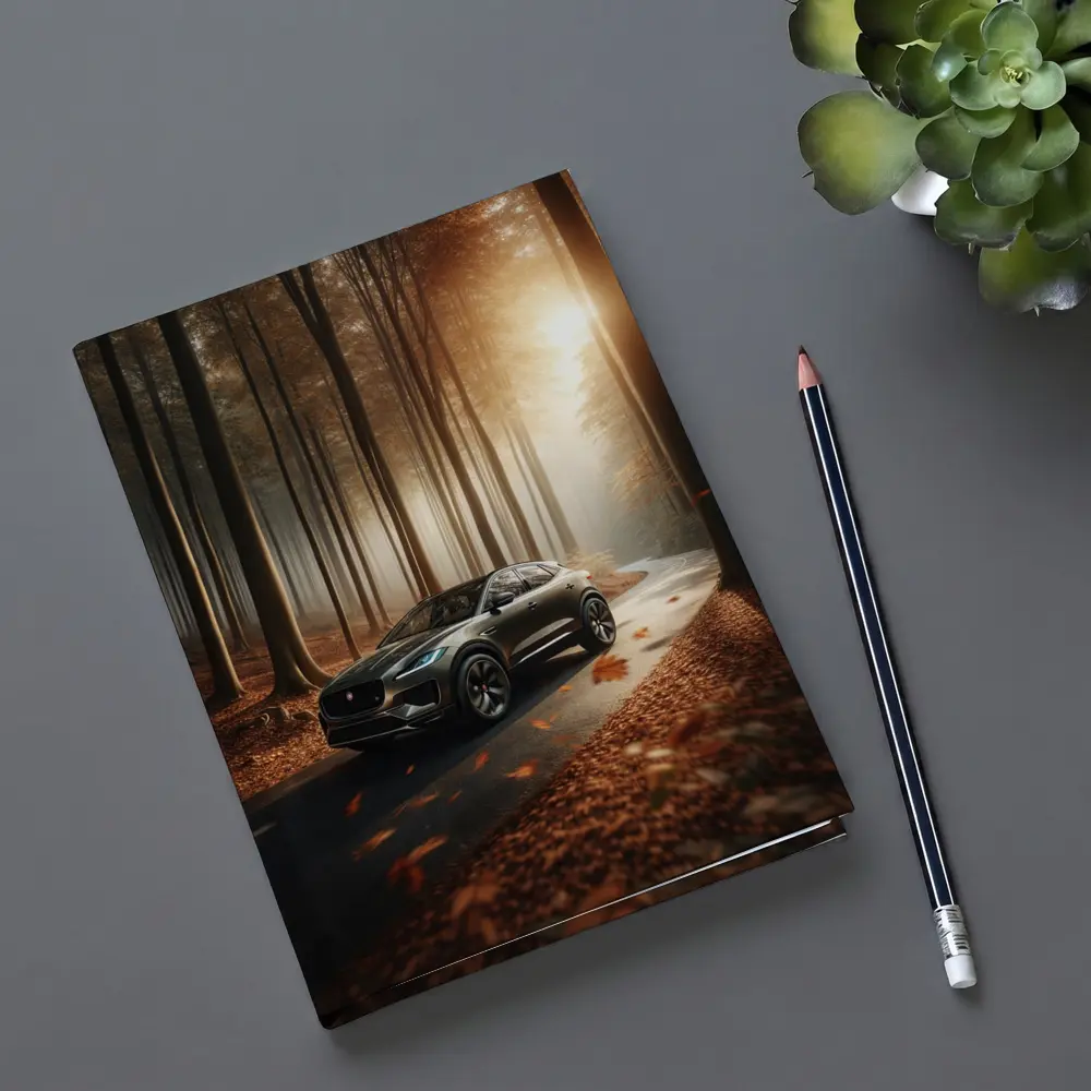 Jaguar E Pace Forest Road Autumn Drive – Notebooks