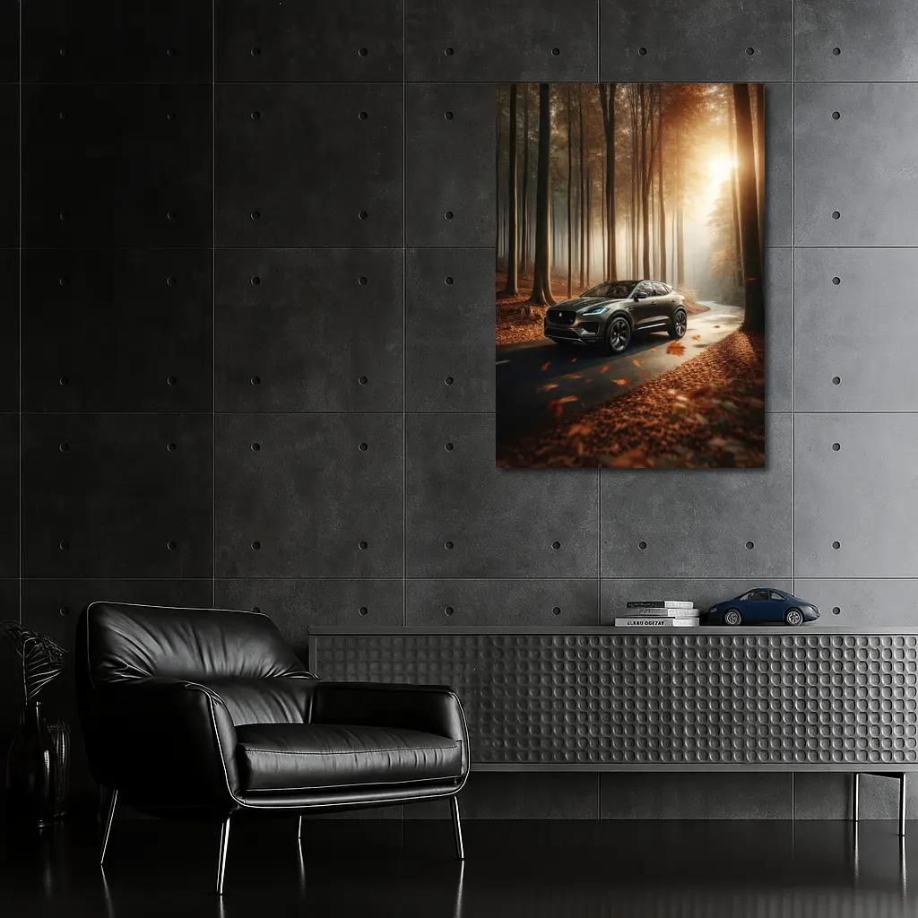Jaguar E Pace Forest Road Autumn Drive – Wall Art