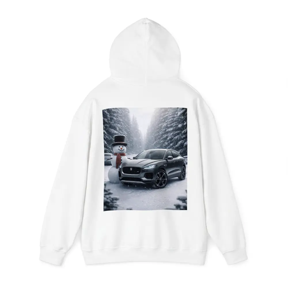 Jaguar E Pace Parked in Snowy Forest – Hoodies