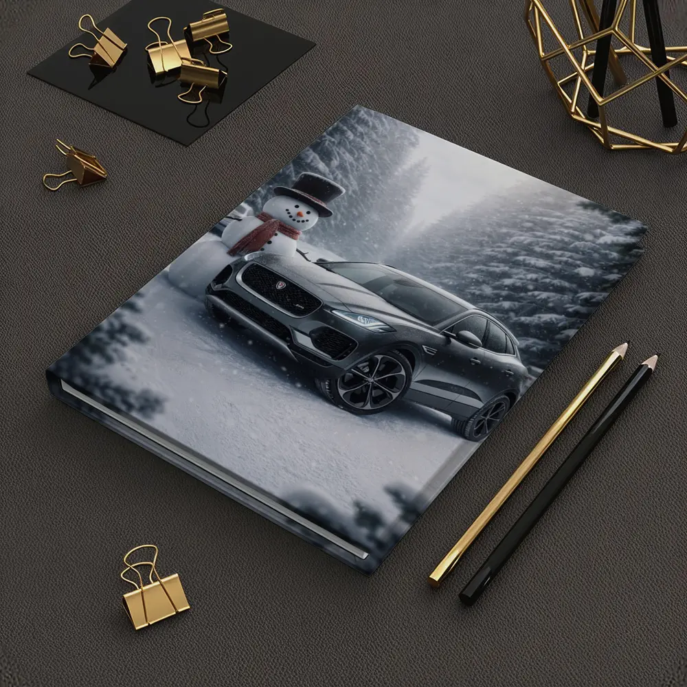 Jaguar E Pace Parked in Snowy Forest – Notebooks