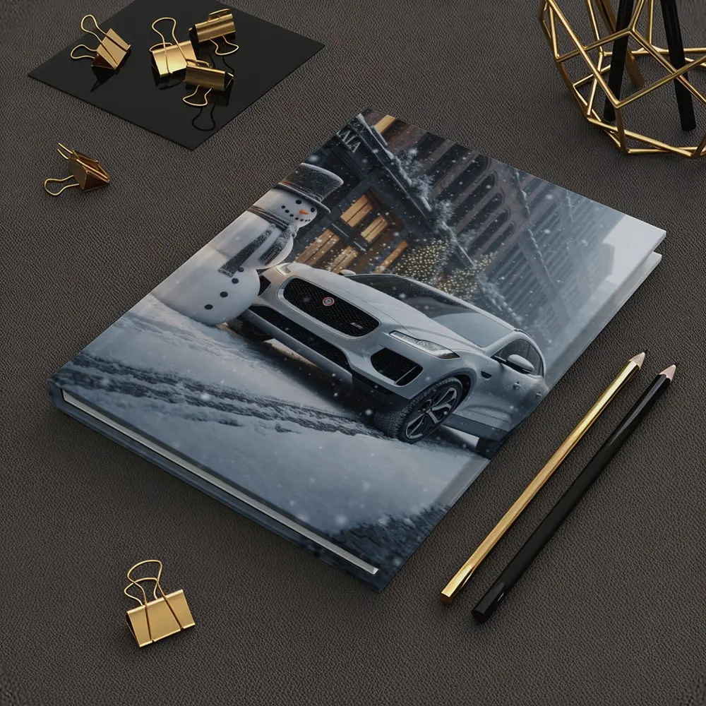Jaguar E Pace Silver SUV Winter Snow Street – Notebooks