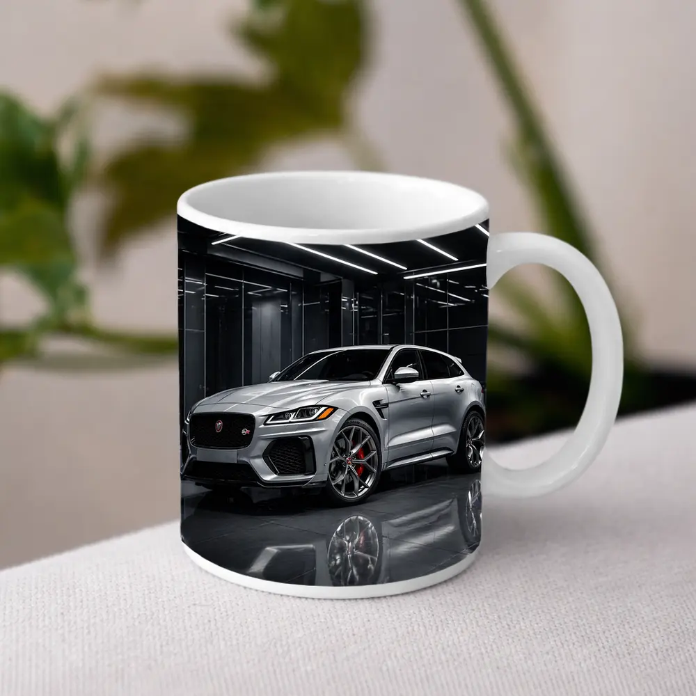 Jaguar F-Pace SVR Silver Dark Showroom – Mugs