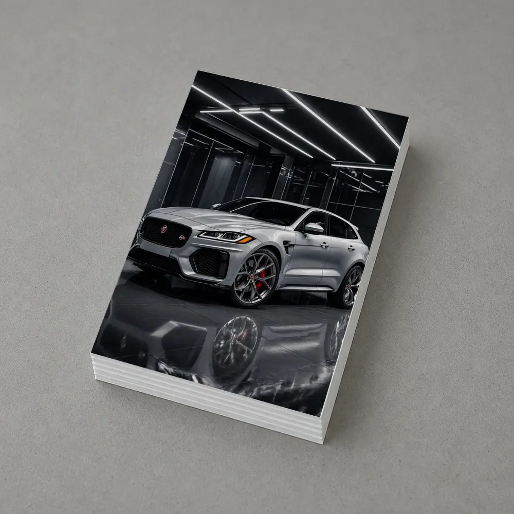 Jaguar F-Pace SVR Silver Dark Showroom – Postcards