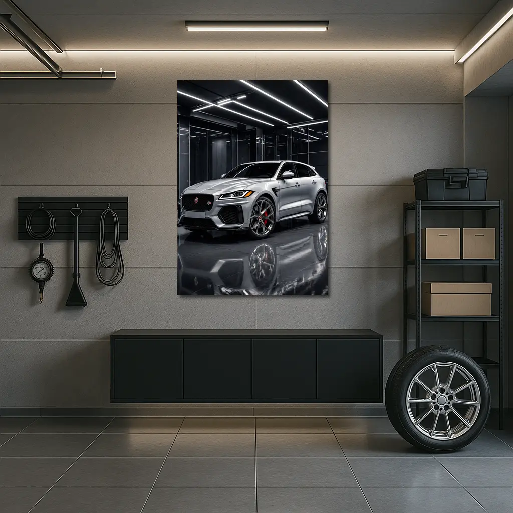 Jaguar F-Pace SVR Silver Dark Showroom – Wall Art
