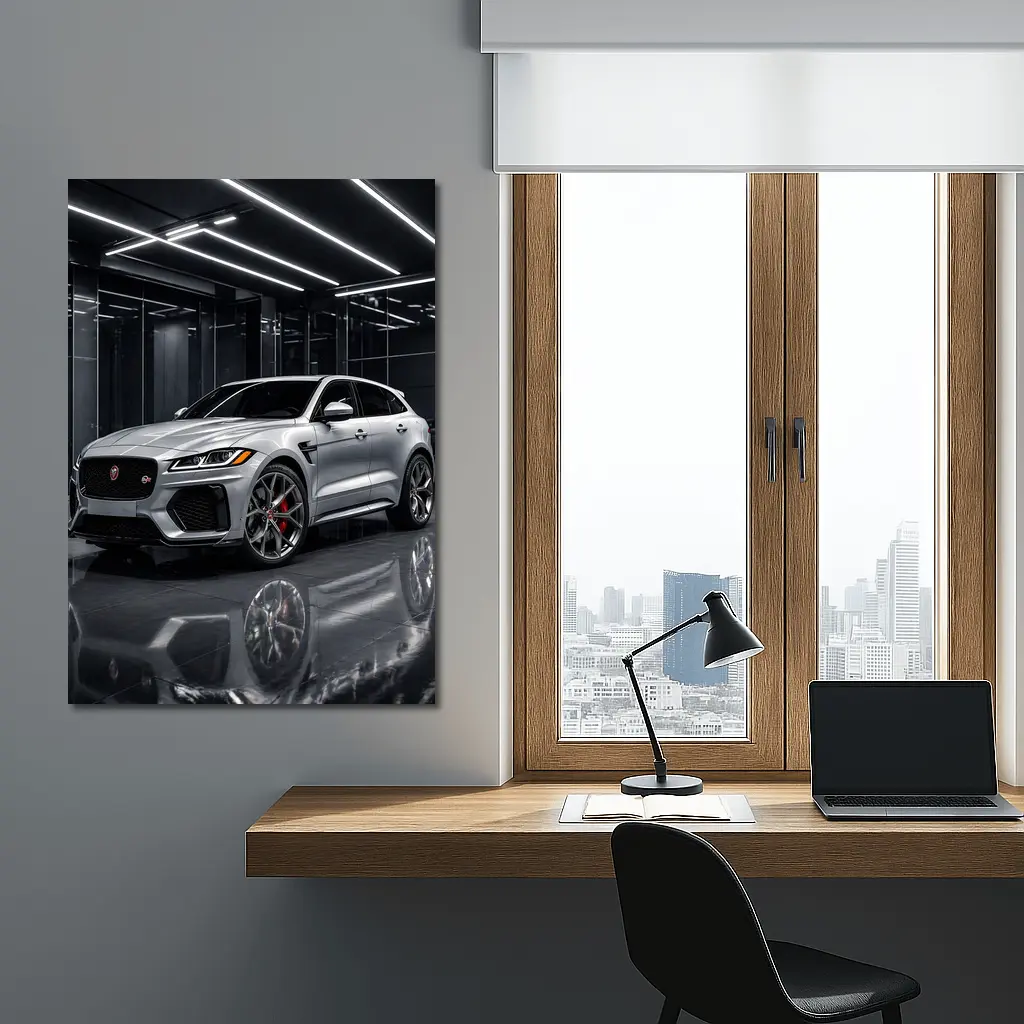 Jaguar F-Pace SVR Silver Dark Showroom – Wall Art