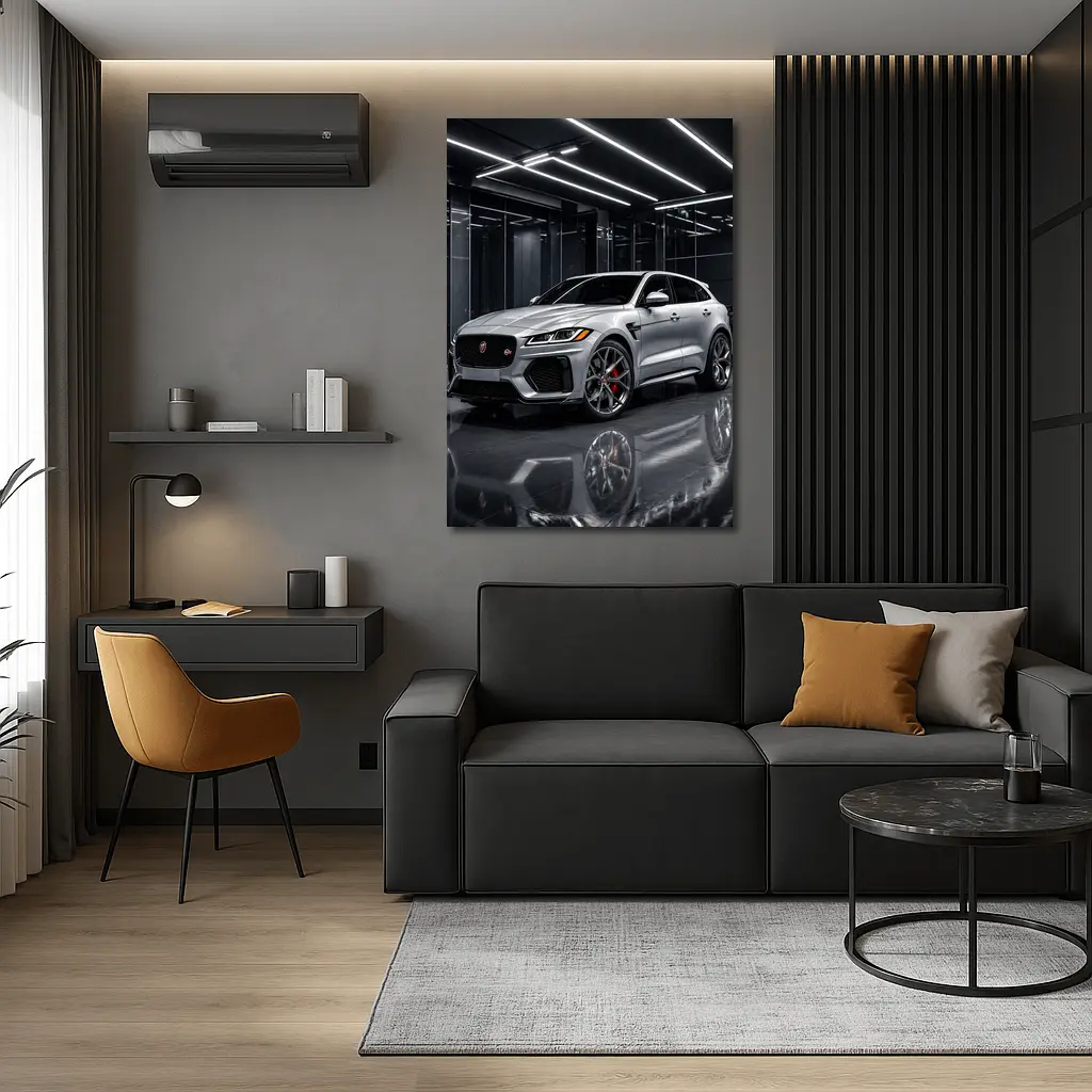 Jaguar F-Pace SVR Silver Dark Showroom – Wall Art