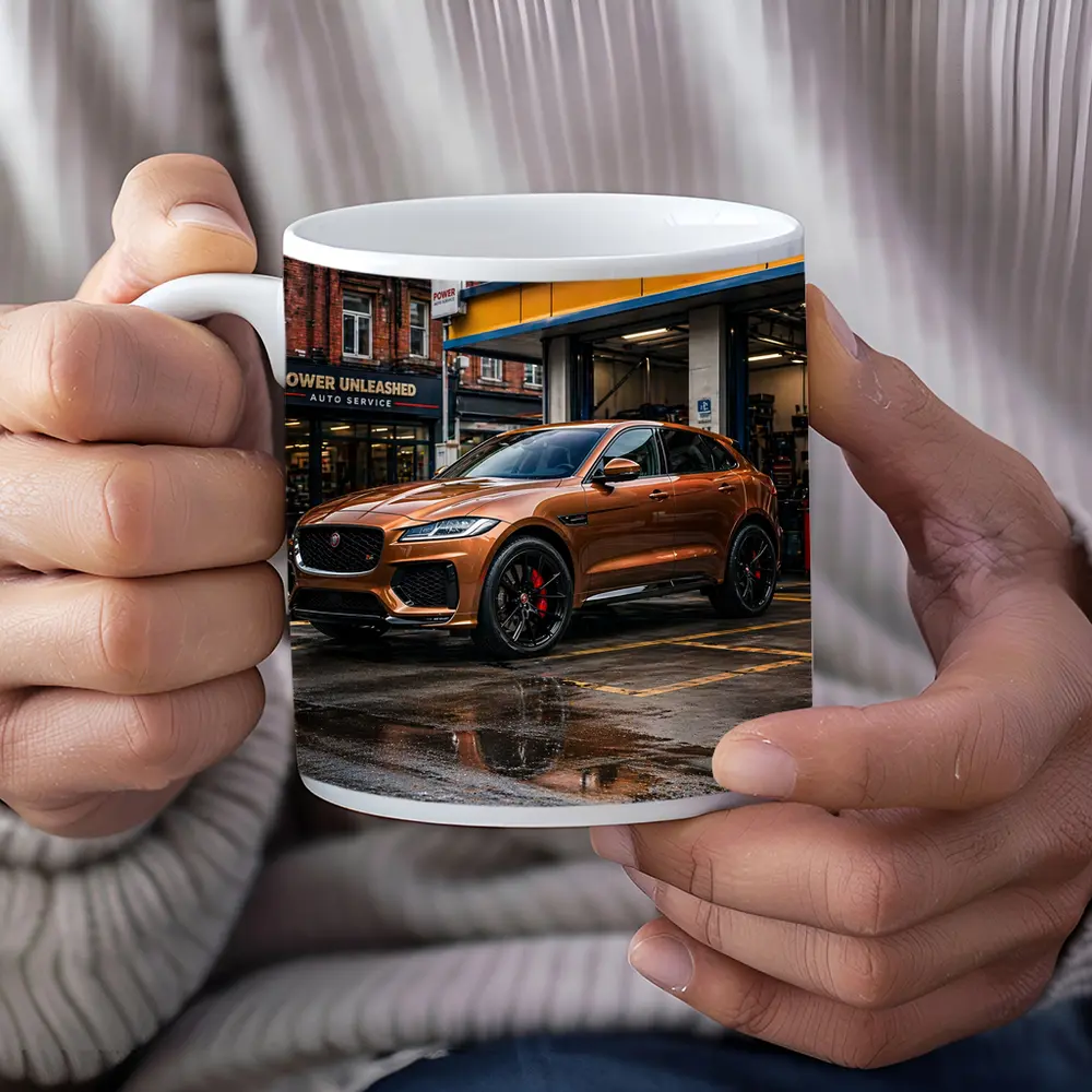 Jaguar F-Pace SVR Brown Auto Service Street – Mugs