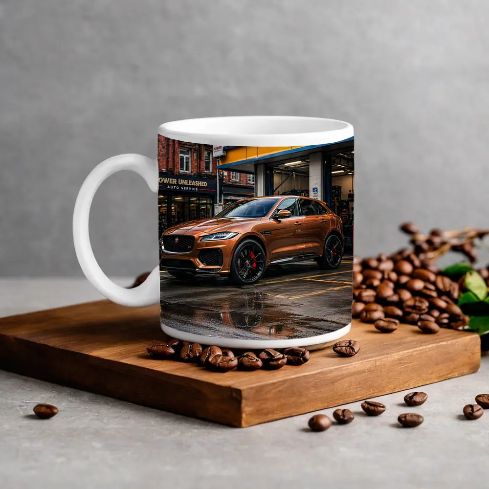 Jaguar F-Pace SVR Brown Auto Service Street – Mugs
