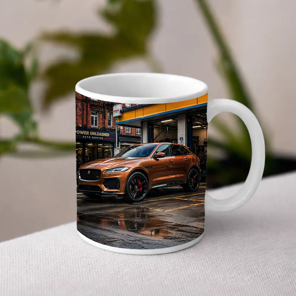 Jaguar F-Pace SVR Brown Auto Service Street – Mugs