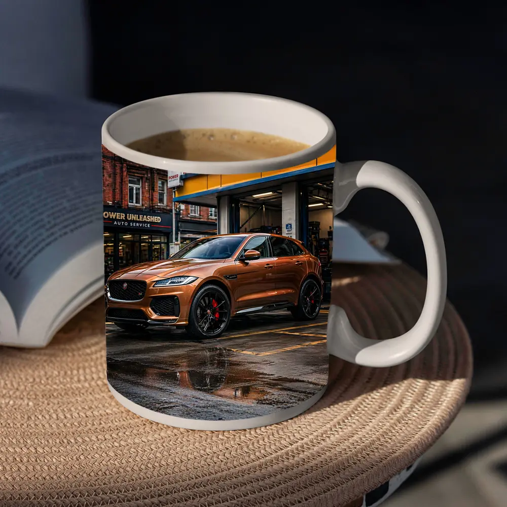 Jaguar F-Pace SVR Brown Auto Service Street – Mugs