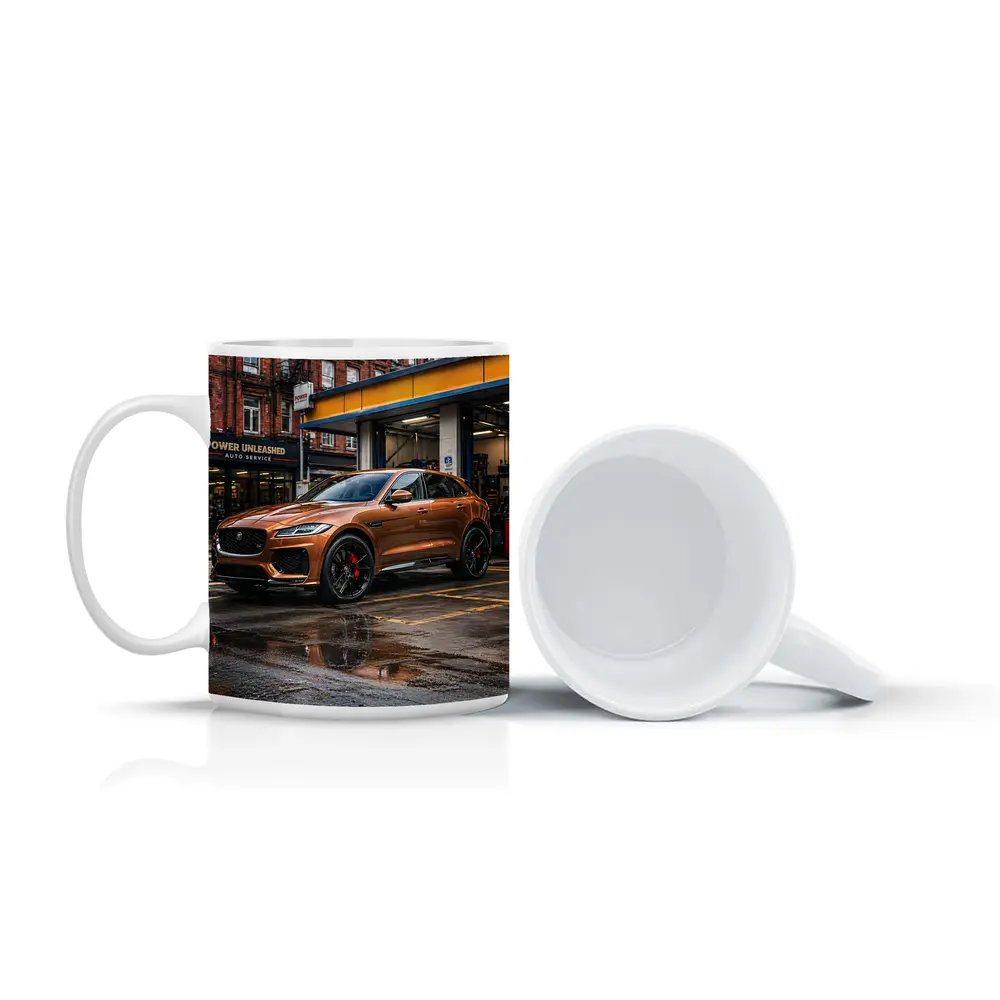 Jaguar F-Pace SVR Brown Auto Service Street – Mugs