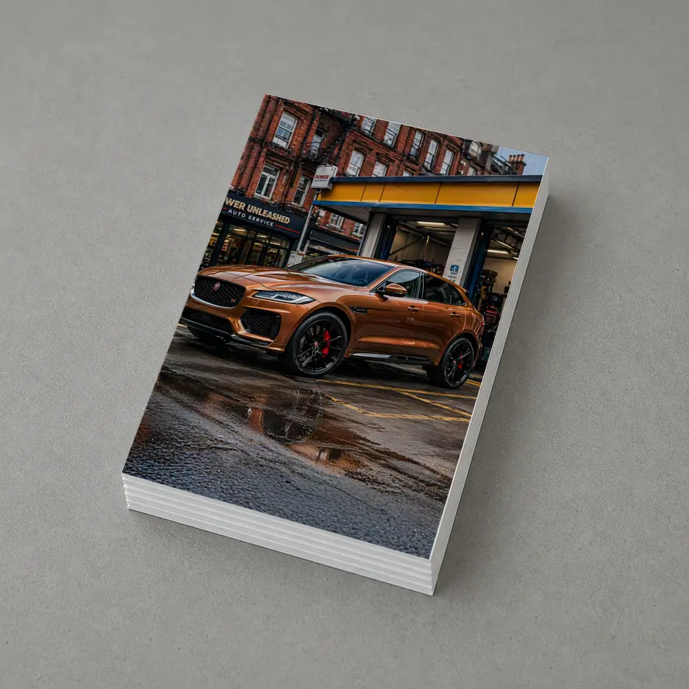 Jaguar F-Pace SVR Brown Auto Service Street – Postcards