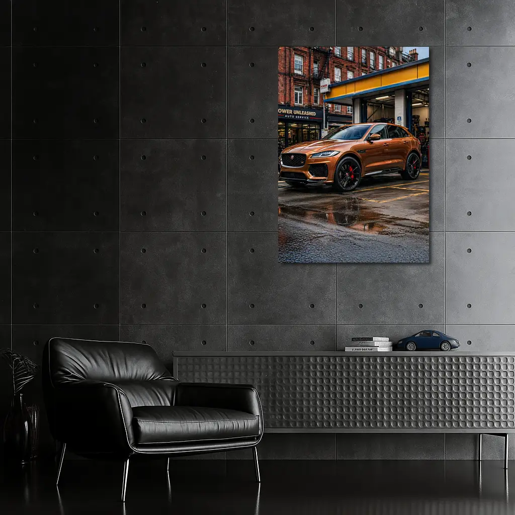 Jaguar F-Pace SVR Brown Auto Service Street – Wall Art