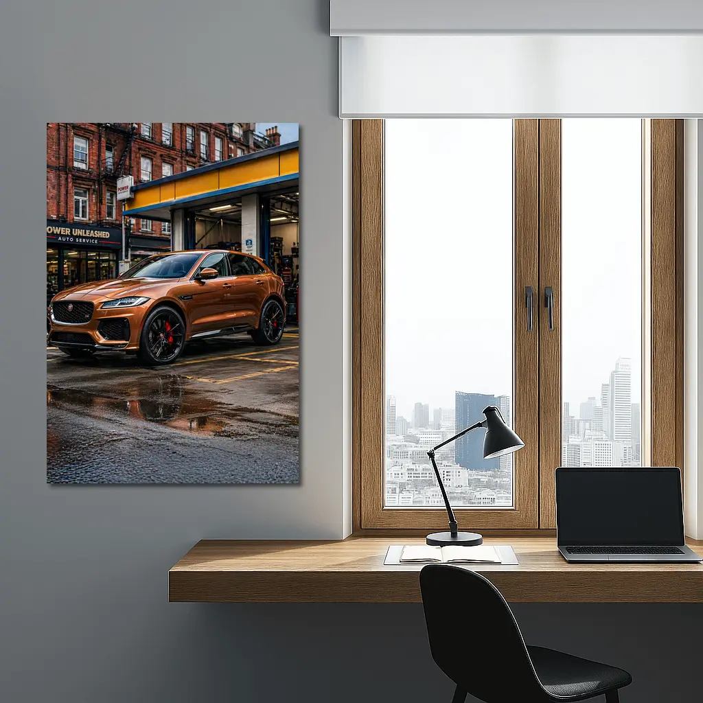 Jaguar F-Pace SVR Brown Auto Service Street – Wall Art