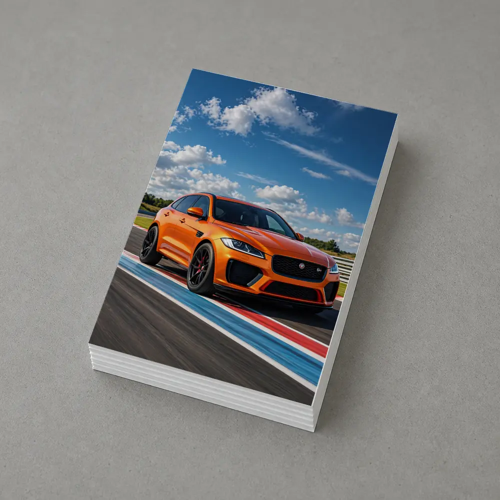 Jaguar F-Pace SVR Orange Racing Track – Postcards