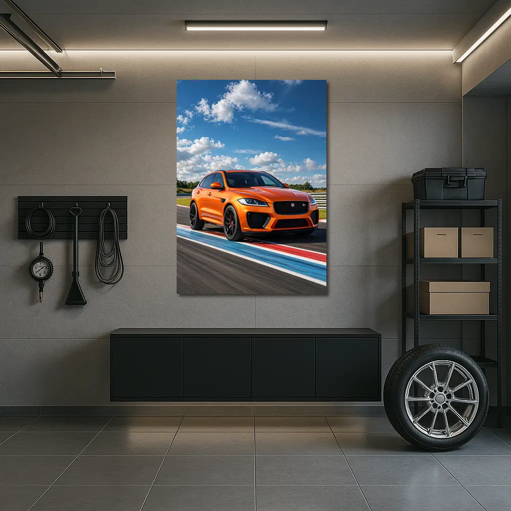 Jaguar F-Pace SVR Orange Racing Track – Wall Art