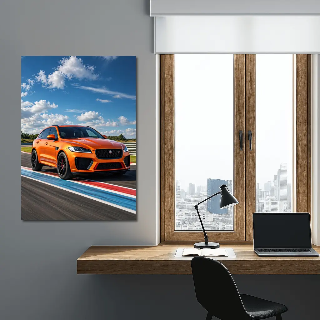 Jaguar F-Pace SVR Orange Racing Track – Wall Art