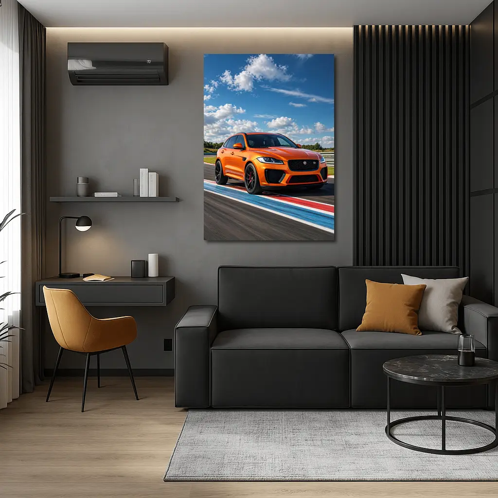 Jaguar F-Pace SVR Orange Racing Track – Wall Art