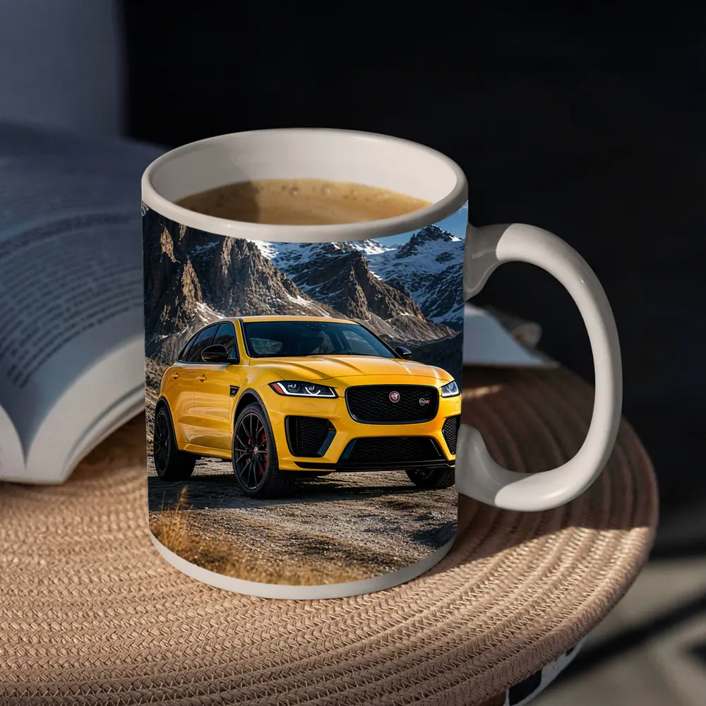 Jaguar F-Pace SVR Yellow Mountain Backdrop – Mugs
