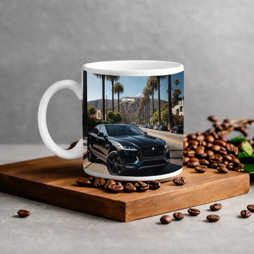 Jaguar F Pace Black Hollywood Los Angeles – Mugs