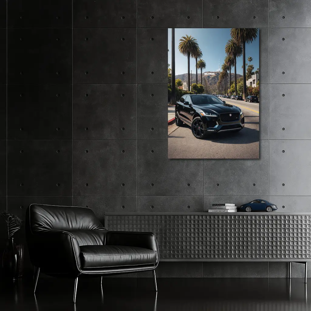 Jaguar F Pace Black Hollywood Los Angeles – Wall Art
