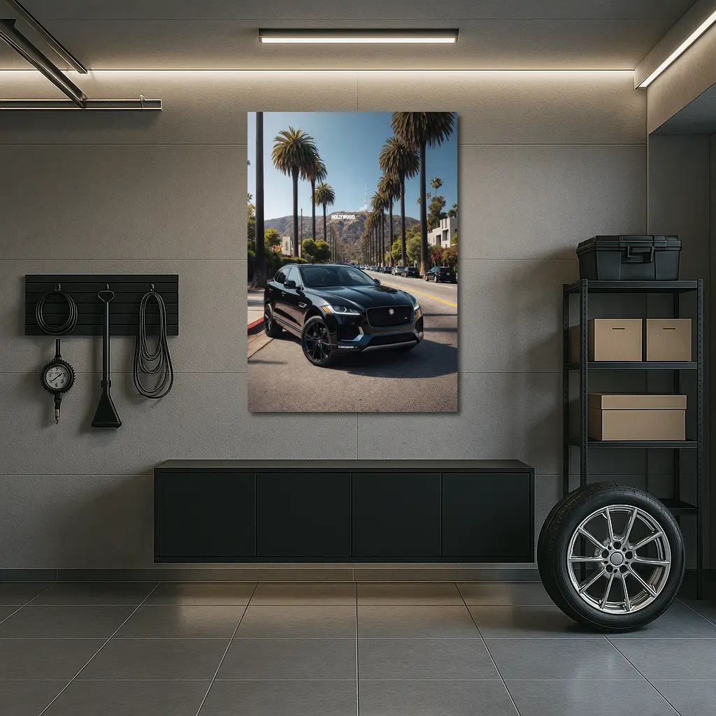 Jaguar F Pace Black Hollywood Los Angeles – Wall Art