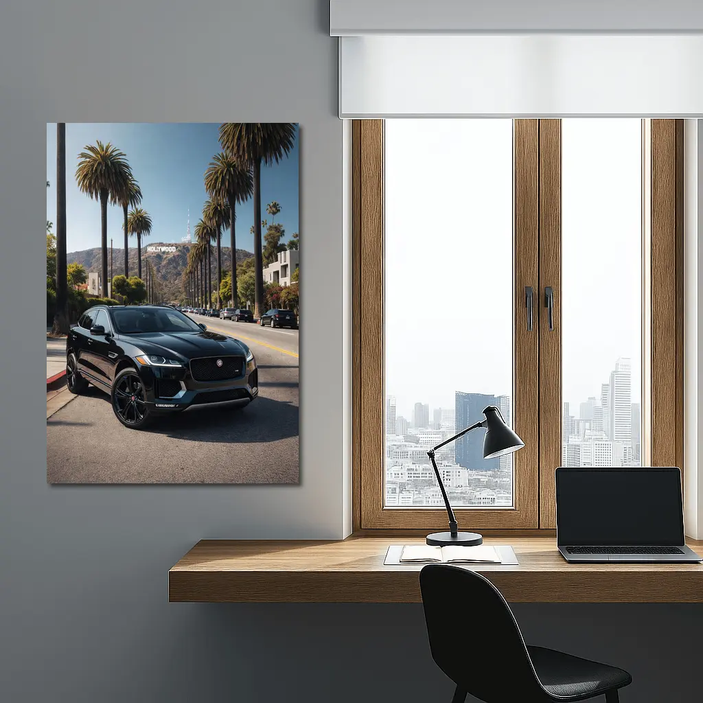 Jaguar F Pace Black Hollywood Los Angeles – Wall Art